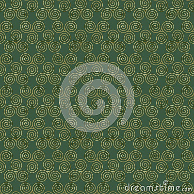 Celtic Triskele Seamless Pattern Vector Illustration