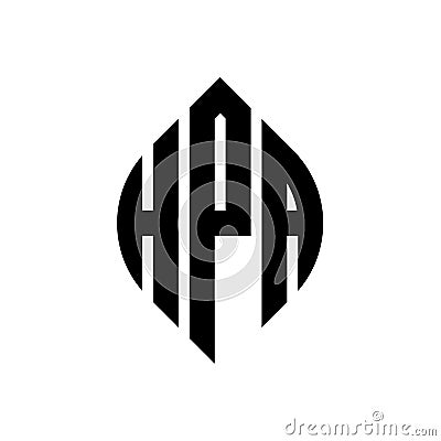 HPA circle letter logo design with circle and ellipse shape. HPA ellipse letters with typographic style. The three initials form a Vector Illustration