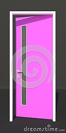 HPL (High Pressure Laminate) Door Example Model In 3D, doff purple Cartoon Illustration