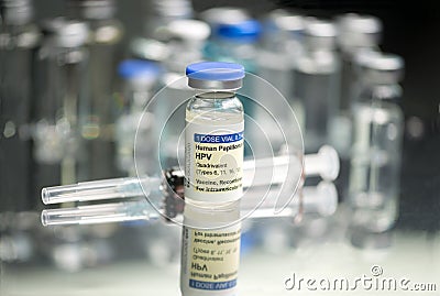 HPV Virus Vaccine Stock Photo