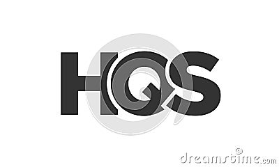 HQS logo design template with strong and modern bold text. Initial based vector logotype featuring simple and minimal typography. Vector Illustration