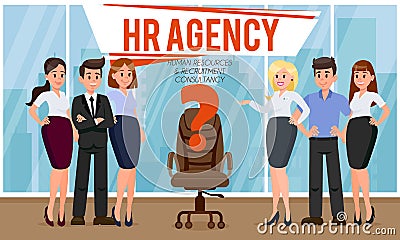 HR Agency Concept. Vector Flat Illustration. Vector Illustration