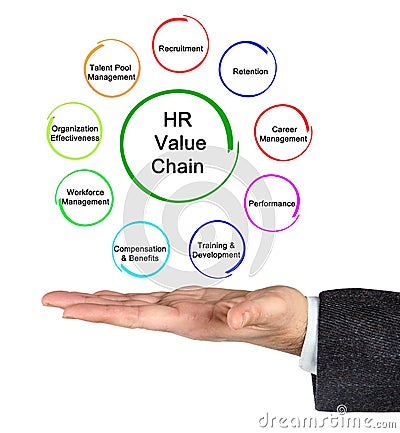 HR Analytic Value Chain Stock Photo