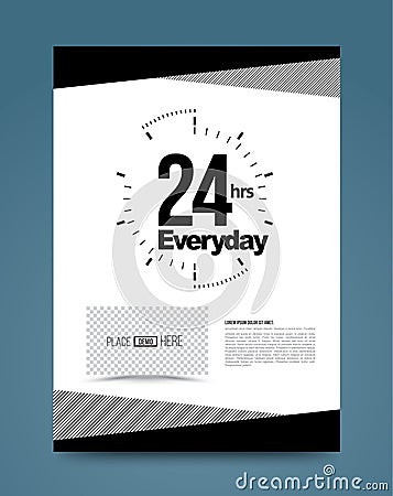 24hr emergency concept template Vector Illustration