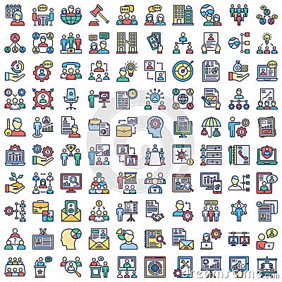 HR Management Vector Icons Set every single icon can be easily modified or edited Stock Photo