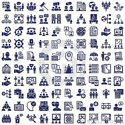 HR Management Vector Icons Set every single icon can be easily modified or edited Stock Photo