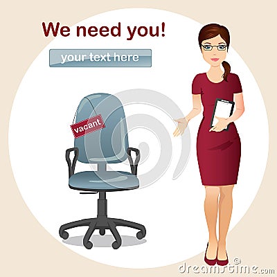 HR manager hires a Professional for the position Vector Illustration