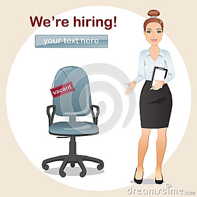 HR manager hires a Professional for the position Vector Illustration