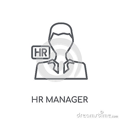 hr manager linear icon. Modern outline hr manager logo concept o Vector Illustration