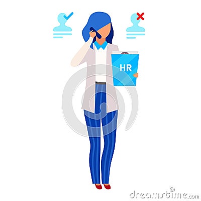 HR manager, recruiter flat vector illustration Vector Illustration