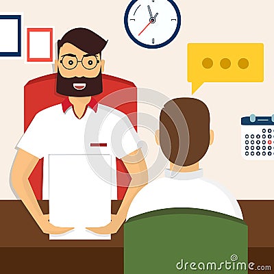 HR recruitment. Interview with the candidate positions. Job Vector Illustration