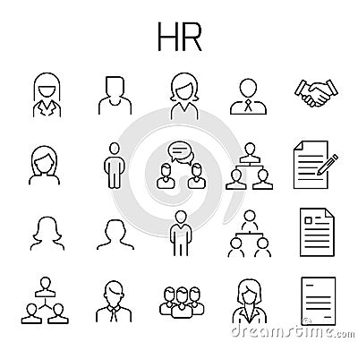 HR related vector icon set. Vector Illustration