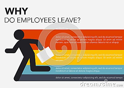 HR: Why do employees leave, brain drain info graphics Stock Photo