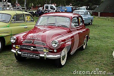 Hradec Kralove, Czech Republic - Sep 18, 2021 : Skoda historic club oldtimer car meeting Editorial Stock Photo