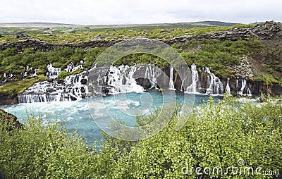 Hraunfossar waterfalls, Golden Circle, Iceland Stock Photo