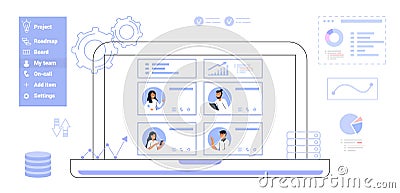 HRIS Human Resources Information System acronym HR web business Vector Illustration