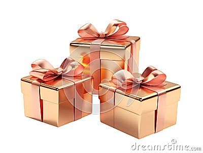 ?hristmas gifts isolated on white background, celebrating Christmas concept, realistic design illustration, generative ai Cartoon Illustration