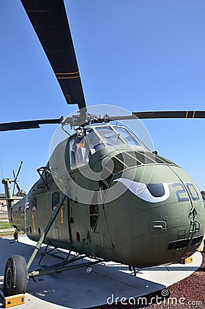 HRS-3 H-19 Chickasaw display inside Flying Leatherneck Aviation Museum in San Diego, California Editorial Stock Photo