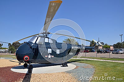 HRS-3 H-19 Chickasaw display inside Flying Leatherneck Aviation Museum in San Diego, California Editorial Stock Photo