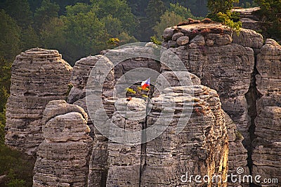 Hruboskalske skalni mesto rock panorama. Sandstone rock city, Bohemian paradise, Czech Republic Stock Photo