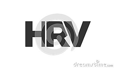 HRV logo design template with strong and modern bold text. Initial based vector logotype featuring simple and minimal typography. Vector Illustration