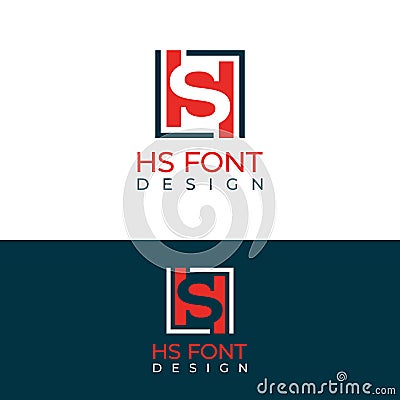 HS monogram initials letter logo concept. SH icon design. HS elegant and Professional letter icon design on black background. H S Vector Illustration