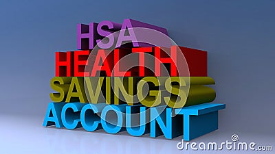 Hsa health savings account on blue Stock Photo