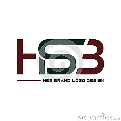 HSB letters logo design. HSB logo template vector color. SHB icon design. BHS gaming logo design Vector Illustration