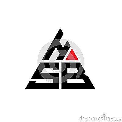 HSB triangle letter logo design with triangle shape. HSB triangle logo design monogram. HSB triangle vector logo template with red Vector Illustration