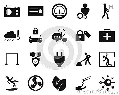 HSE concept, occupational safety and health contaminant, dust bacteria, production factory and environment, labor preventive Stock Photo