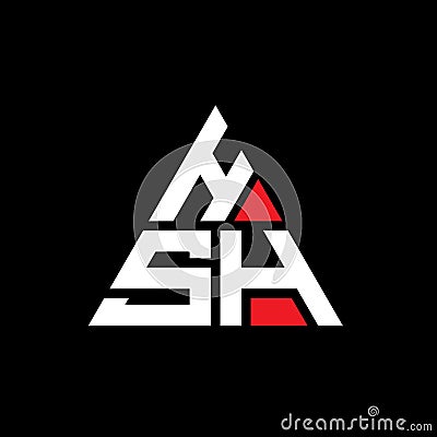 HSH triangle letter logo design with triangle shape. HSH triangle logo design monogram. HSH triangle vector logo template with red Vector Illustration