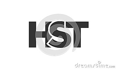 HST logo design template with strong and modern bold text. Initial based vector logotype featuring simple and minimal typography. Vector Illustration