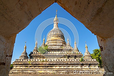 Hsu Taung Pyi Pagoda in Bagan Myanmar Stock Photo