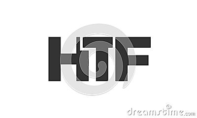 HTF logo design template with strong and modern bold text. Initial based vector logotype featuring simple and minimal typography. Vector Illustration
