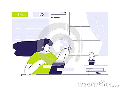 HTML coding abstract concept vector illustration. Vector Illustration