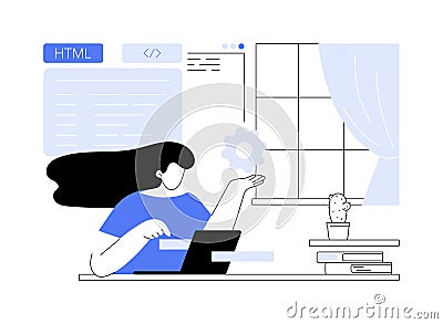HTML coding abstract concept vector illustration. Vector Illustration