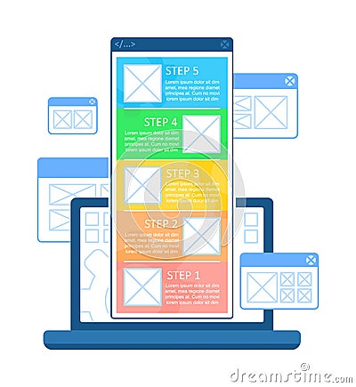 Html coding infographic chart design template Vector Illustration
