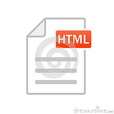 HTML icon isolated. File format. Vector Vector Illustration
