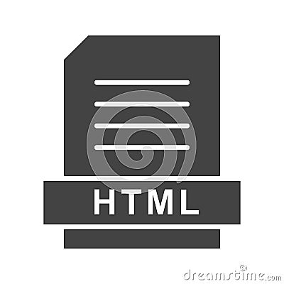 HTML icon vector image. Stock Photo
