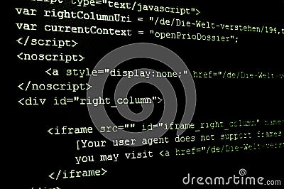 Html internet code Stock Photo