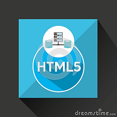 Html5 language data base storage Vector Illustration