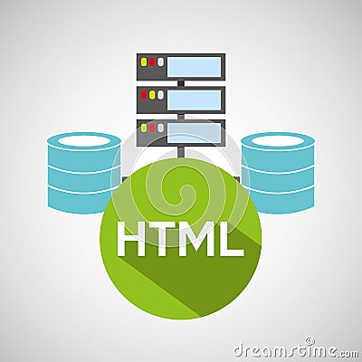 Html language data base storage Vector Illustration