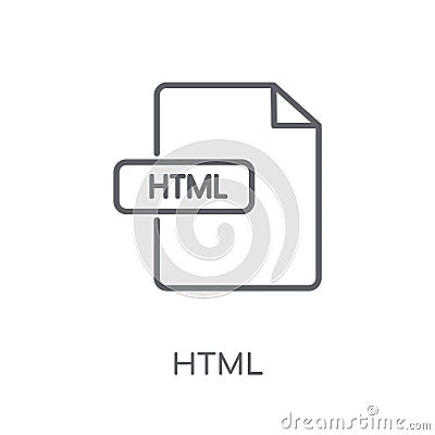 HTML linear icon. Modern outline HTML logo concept on white back Vector Illustration