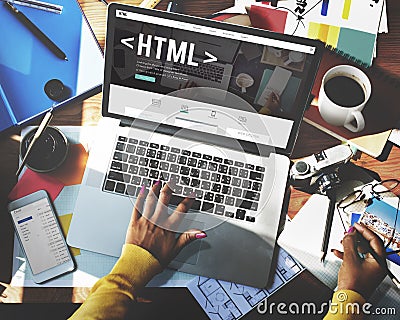HTML Network Coding Website Internet Concept Stock Photo