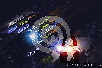 Html computer coding background Stock Photo