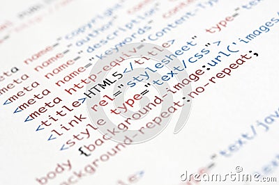 HTML Script Stock Photo