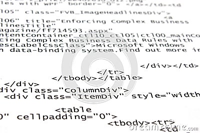 HTML tags Stock Photo