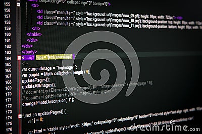 HTML web code Stock Photo