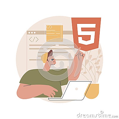 HTML5 website development abstract concept vector illustration. Vector Illustration