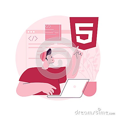 HTML5 website development abstract concept vector illustration. Vector Illustration